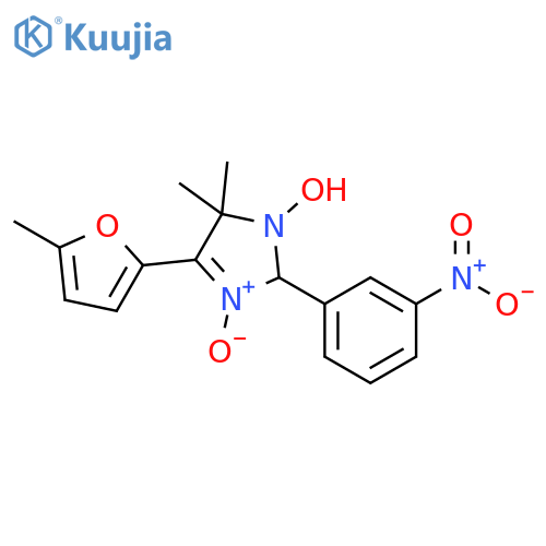 1H-Imidazole,2,5-dihydro-1-hydroxy-5,5-dimethyl-4-(5-methyl-2-furanyl)-2-(3-nitrophenyl)-, 3-oxide structure