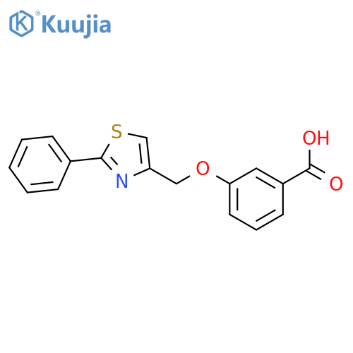 Benzoic acid, 3-[(2-phenyl-4-thiazolyl)methoxy]- structure