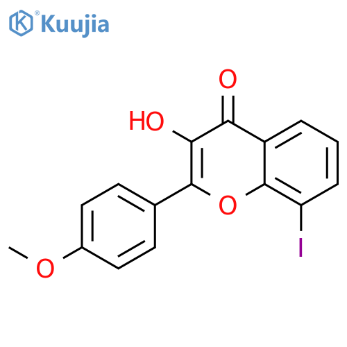 4H-1-Benzopyran-4-one, 3-hydroxy-8-iodo-2-(4-methoxyphenyl)- structure