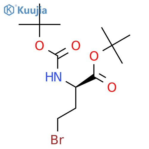 (2R)-4-Bromo-2-[[(tert-butoxy)carbonyl]amino]butanoic acid tert-butyl ester structure
