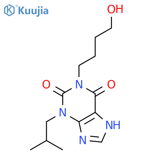 1H-Purine-2,6-dione, 3,7-dihydro-1-(4-hydroxybutyl)-3-(2-methylpropyl)- structure