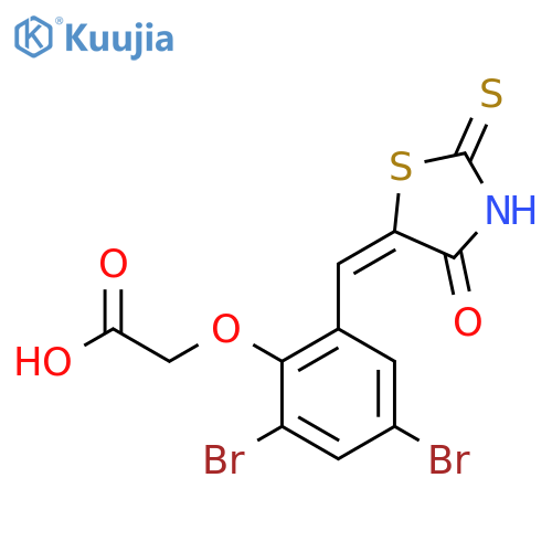 2-2,4-dibromo-6-(4-oxo-2-thioxo-5-thiazolidinylidene)methylphenoxy-acetic Acid structure