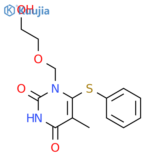 2,4(1H,3H)-Pyrimidinedione,1-[(2-hydroxyethoxy)methyl]-5-methyl-6-(phenylthio)- structure