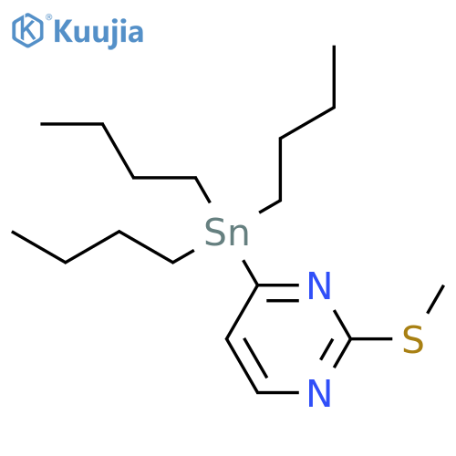 2-(Methylthio)-4-(tributylstannyl)pyrimidine structure