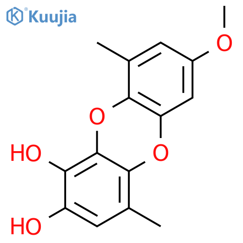 7-Methoxy-4,9-dimethyldibenzo[b,e][1,4]dioxin-1,2-diol structure