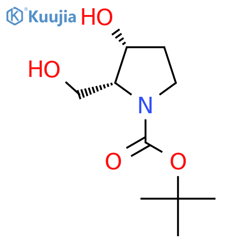 (2R,3R)-Tert-butyl 3-hydroxy-2-(hydroxymethyl)pyrrolidine-1-carboxylate structure