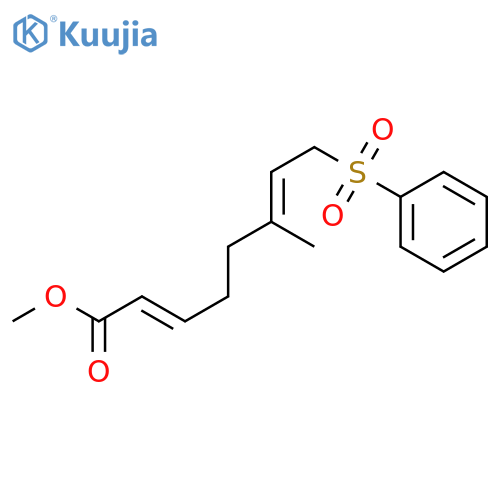 2,6-Octadienoic acid, 6-methyl-8-(phenylsulfonyl)-, methyl ester, (E,E)- structure