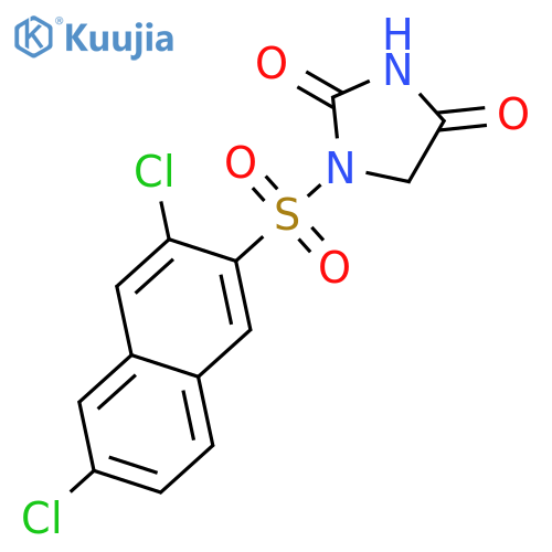 2,4-Imidazolidinedione, 1-[(3,6-dichloro-2-naphthalenyl)sulfonyl]- structure