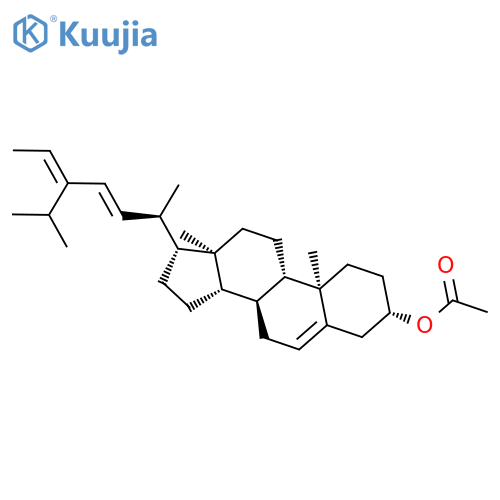 Stigmasta-5,22,24(28)-trien-3-ol, acetate, (3b,22E,24E)- structure