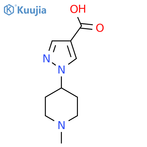 1-(1-Methylpiperidin-4-yl)-1H-pyrazole-4-carboxylic acid structure