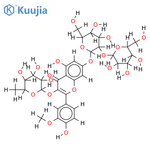 3-O-alpha-L-Rhamnopyranoside,7-O-sophoroside-3,4',5,7-Tetrahydroxy-3'-methoxyflavone structure