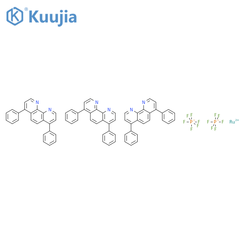 Tris(4,7-diphenyl-1,10-phenanthroline)ruthenium(II) bis(hexafluorophosphate) complex structure