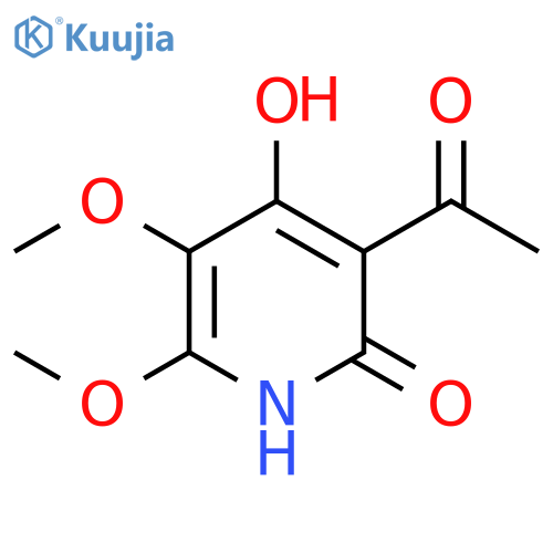 3-acetyl-4-hydroxy-5,6-dimethoxy-1,2-dihydropyridin-2-one structure