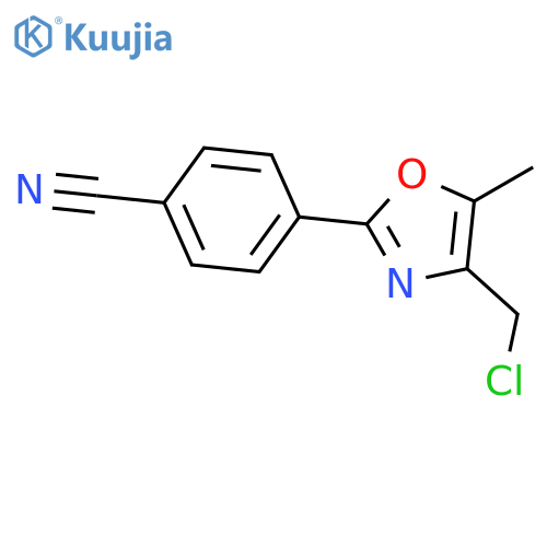 4-[4-(chloromethyl)-5-methyl-1,3-oxazol-2-yl]benzonitrile structure