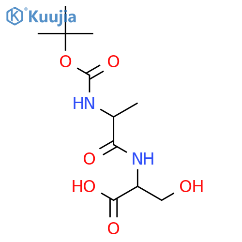 (2S)-2-(2S)-2-{(tert-butoxy)carbonylamino}propanamido-3-hydroxypropanoic acid structure