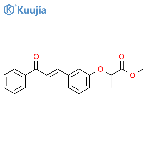 Propanoic acid, 2-[3-(3-oxo-3-phenyl-1-propenyl)phenoxy]-, methyl ester, (E)- (9CI) structure