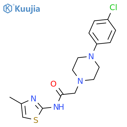 1-Piperazineacetamide, 4-(4-chlorophenyl)-N-(4-methyl-2-thiazolyl)- structure