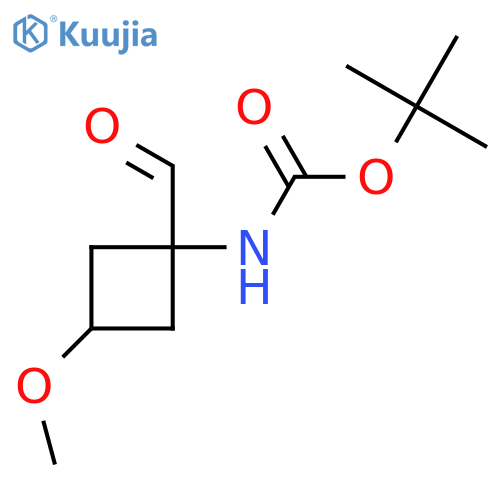 tert-butyl N-(1-formyl-3-methoxycyclobutyl)carbamate structure