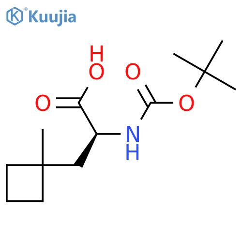 Cyclobutanepropanoic acid, α-[[(1,1-dimethylethoxy)carbonyl]amino]-1-methyl-, (αS)- structure