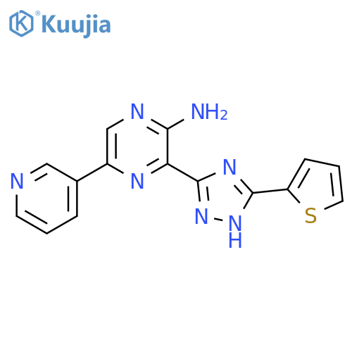 5-(pyridin-3-yl)-3-(5-(thiophen-2-yl)-4H-1,2,4-triazol-3-yl)pyrazin-2-ylamine structure