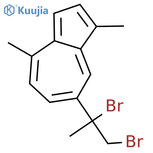 Azulene, 7-[1-bromo-1-(bromomethyl)ethyl]-1,4-dimethyl-, (±)- structure