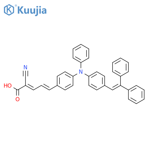 2,4-Pentadienoic acid, 2-cyano-5-[4-[[4-(2,2-diphenylethenyl)phenyl]phenylamino]phenyl]- structure