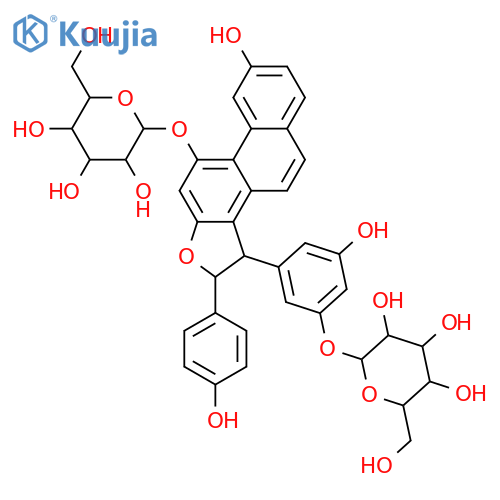 Cyclo-ε-viniferin; (2R,3R)-form, 3'',10-Di-O-β-D-glucopyranoside structure