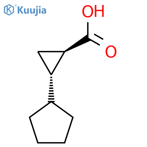 rac-(1R,2S)-2-cyclopentylcyclopropane-1-carboxylic acid structure