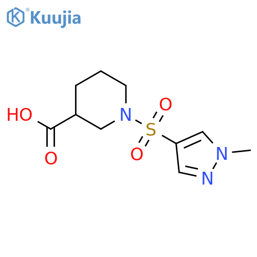 1-((1-Methyl-1H-pyrazol-4-yl)sulfonyl)piperidine-3-carboxylic acid structure