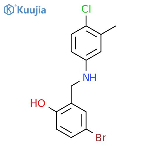 4-bromo-2-{[(4-chloro-3-methylphenyl)amino]methyl}phenol structure