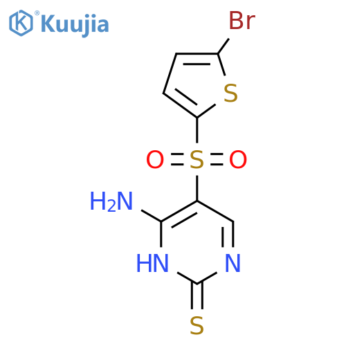 4-amino-5-[(5-bromothiophen-2-yl)sulfonyl]pyrimidine-2(1H)-thione structure