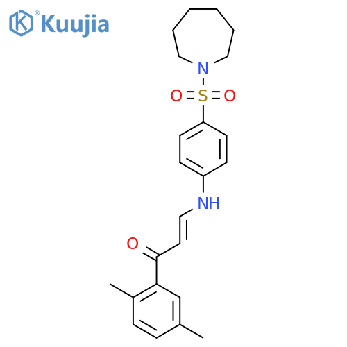 (2E)-3-{4-(azepane-1-sulfonyl)phenylamino}-1-(2,5-dimethylphenyl)prop-2-en-1-one structure