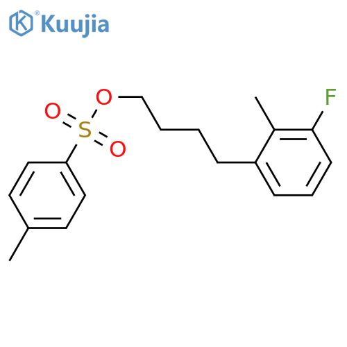 4-(3-fluoro-2-methylphenyl)butyl 4-methylbenzenesulfonate structure