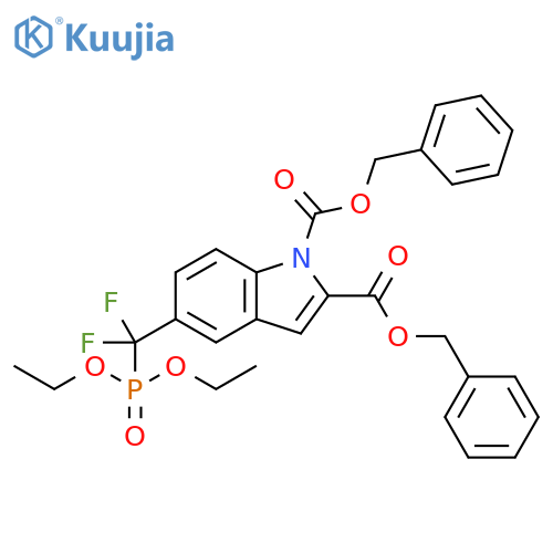 Dibenzyl-5-((Diethoxyphosphoryl)Difluoromethyl)-1H-Indole-1,2-Dicarboxylate structure