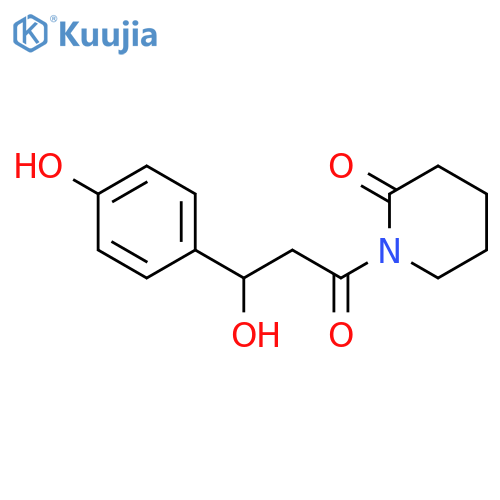 2-Piperidinone, 1-[3-hydroxy-3-(4-hydroxyphenyl)-1-oxopropyl]- structure