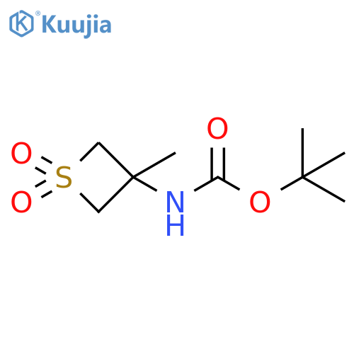 tert-butyl (3-methyl-1,1-dioxidothietan-3-yl)carbamate structure