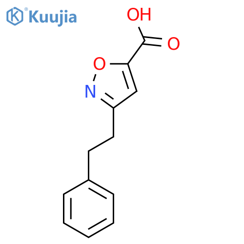 3-(2-phenylethyl)-1,2-oxazole-5-carboxylic acid structure