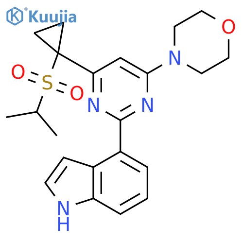 4-(4-{1-[(1-methylethyl)sulfonyl]cyclopropyl}-6-morpholin-4-ylpyrimidin-2-yl)-1H-indole structure