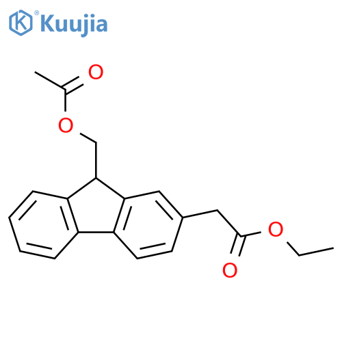 9H-Fluorene-2-acetic acid, 9-[(acetyloxy)methyl]-, ethyl ester structure