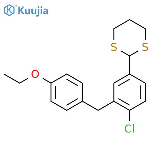 2-[4-Chloro-3-(4-ethoxybenzyl)phenyl]-1,3-dithiane structure