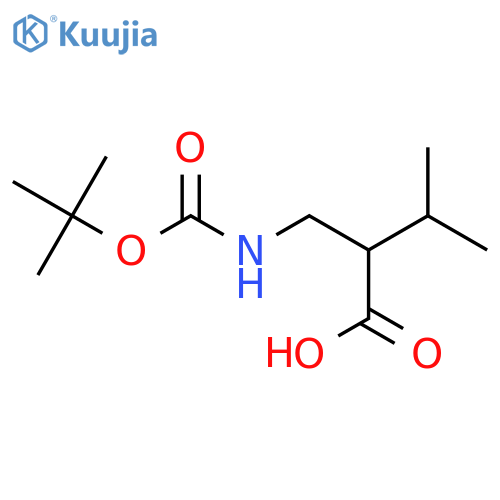 2-(([(Tert-butoxy)carbonyl]amino)methyl)-3-methylbutanoic acid structure