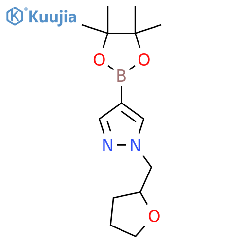 1-(tetrahydrofuran-2-ylmethyl)-4-(4,4,5,5-tetramethyl-1,3,2-dioxaborolan-2-yl)pyrazole structure