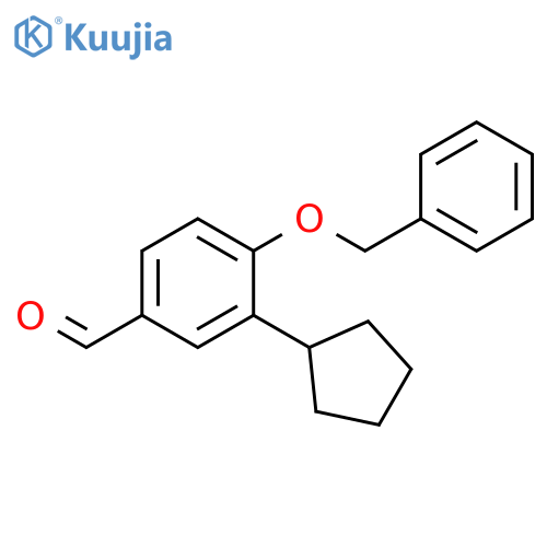 4-benzyloxy-3-cyclopentyl-benzaldehyde structure