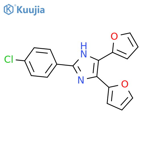 1H-Imidazole, 2-(4-chlorophenyl)-4,5-di-2-furanyl- structure