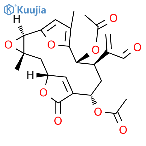 3,7,17-Trioxatetracyclo[12.2.1.16,9.02,4]octadeca-9(18),14,16-triene-12-acetaldehyde,10,13-bis(acetyloxy)-4,15-dimethyl-a-methylene-8-oxo-, (2R,4S,6R,10S,12R,13R)-rel-(+)- (9CI) structure