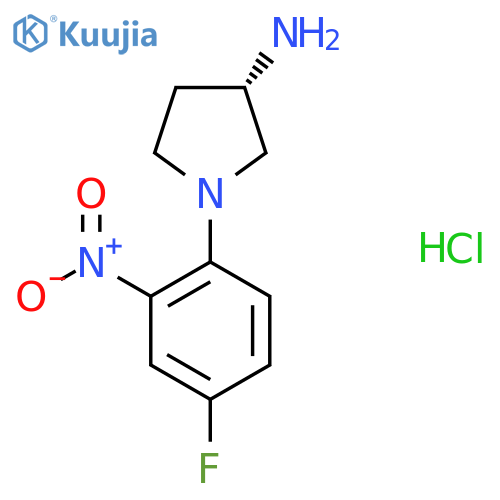 (S)-1-(4-Fluoro-2-nitrophenyl)pyrrolidin-3-amine hydrochloride structure