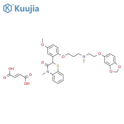 2H-1,4-Benzothiazin-3(4H)-one, 2-[2-[3-[[2-(1,3-benzodioxol-5-yloxy)ethyl]methylamino]propoxy]-5-methoxyphenyl]-4-methyl-, (2S)-, (2E)-2-butenedioate (1:1) structure