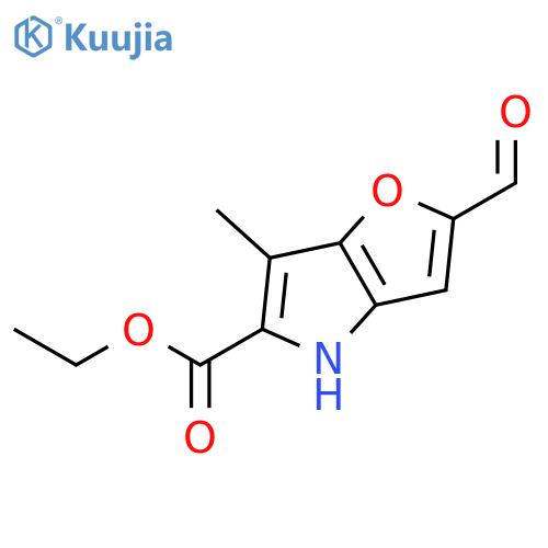 4H-FURO[3,2-B]PYRROLE-5-CARBOXYLIC ACID, 2-FORMYL-6-METHYL-, ETHYL ESTER structure