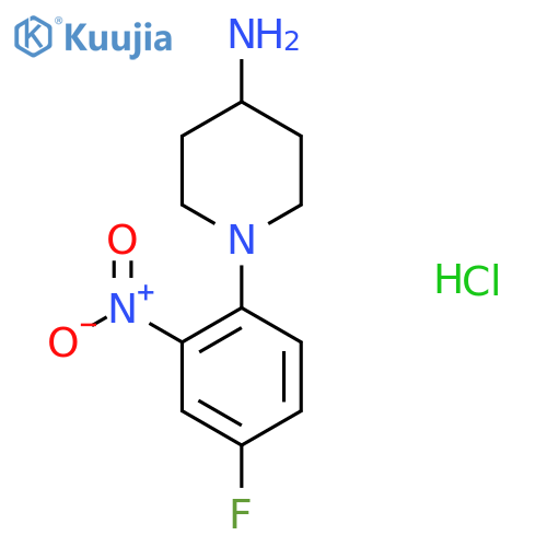 1-(4-Fluoro-2-nitrophenyl)piperidin-4-amine hydrochloride structure