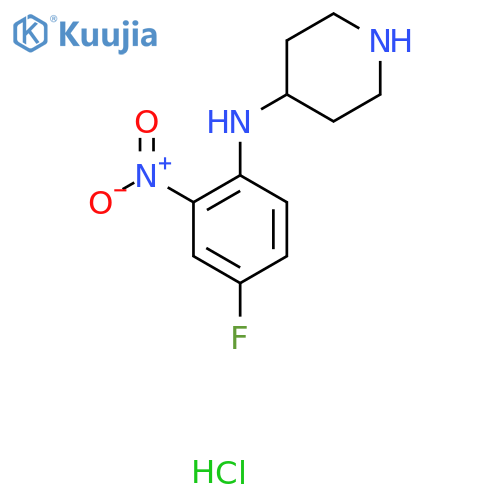 N-(4-Fluoro-2-nitrophenyl)piperidin-4-amine hydrochloride structure
